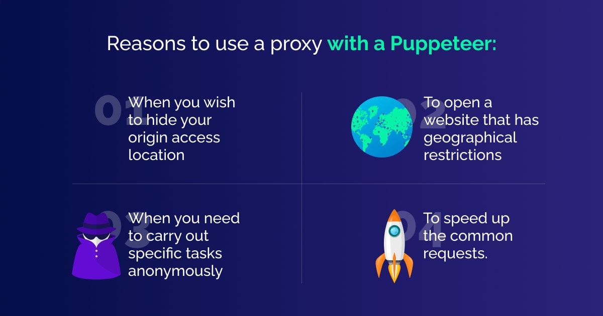 Reasons to use a proxy with a Puppeteer